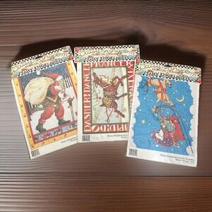 Lot 3 Daisy Kingdom MARY ENGELBREIT Iron-On Fabric Transfer Christmas Santa 1990